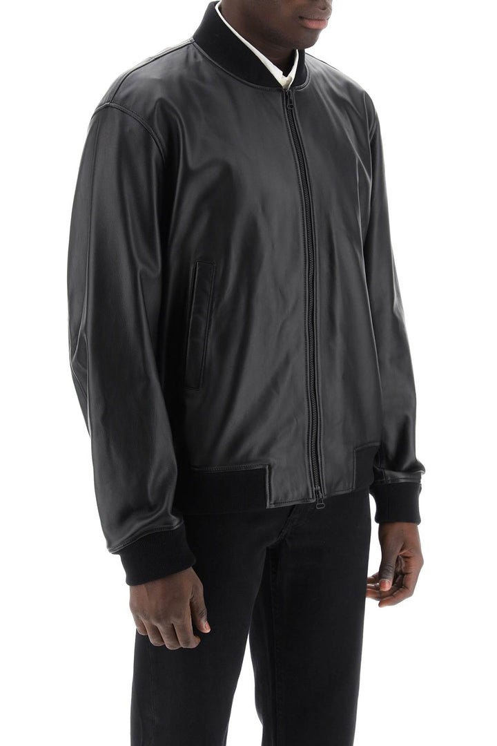 Leather Bomber Jacket - Closed - Men