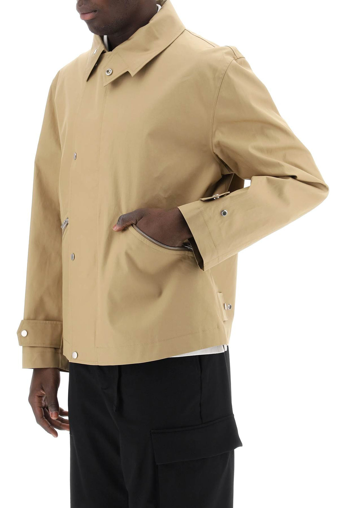 Water Repellent Windbreaker Jacket - Closed - Men