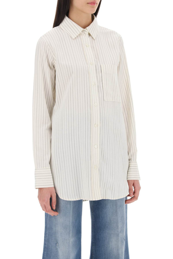 Striped Cotton Wool Shirt - Closed - Women