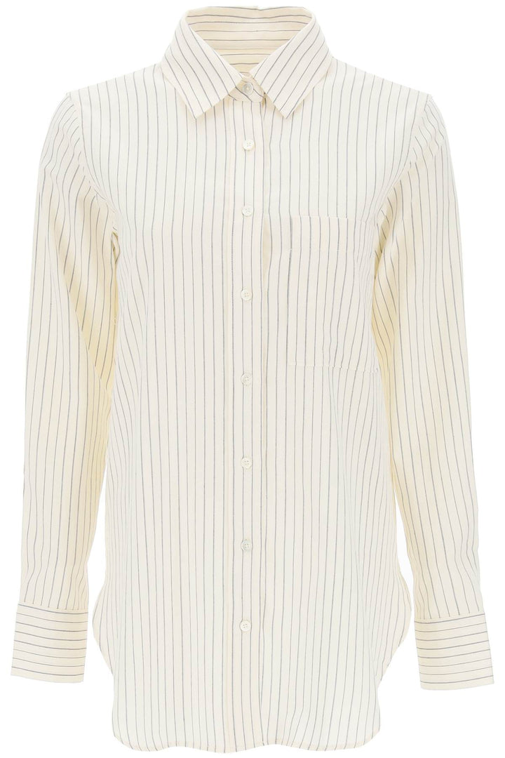 Striped Cotton Wool Shirt - Closed - Women