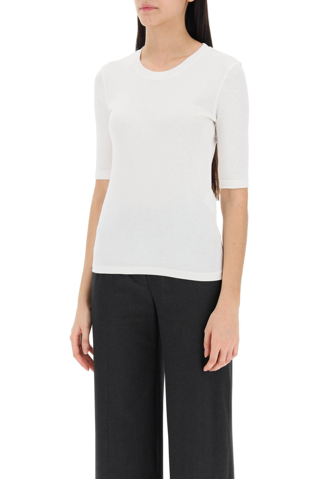 Cotton & Modal T Shirt - Closed - Women