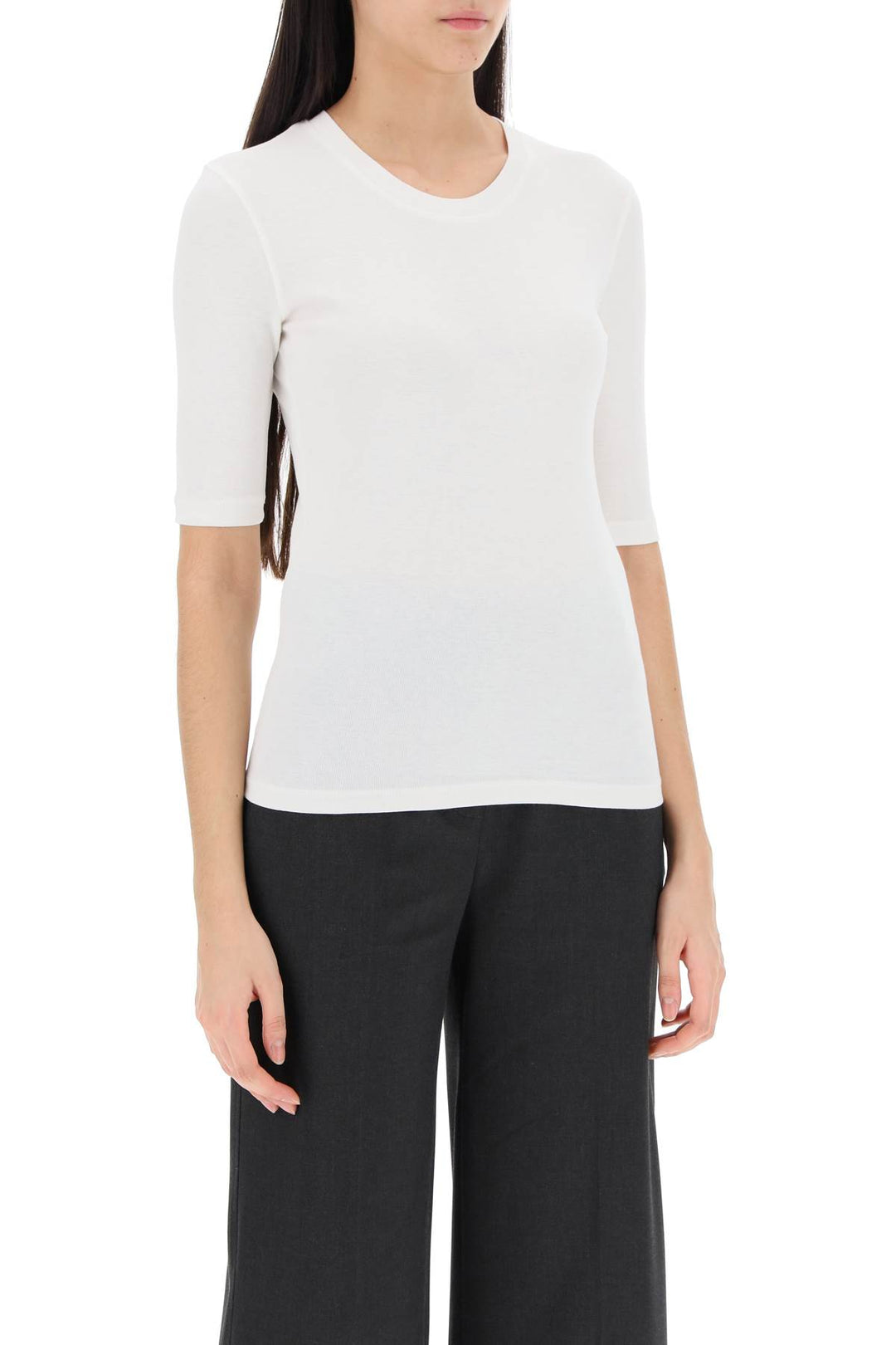 Cotton & Modal T Shirt - Closed - Women