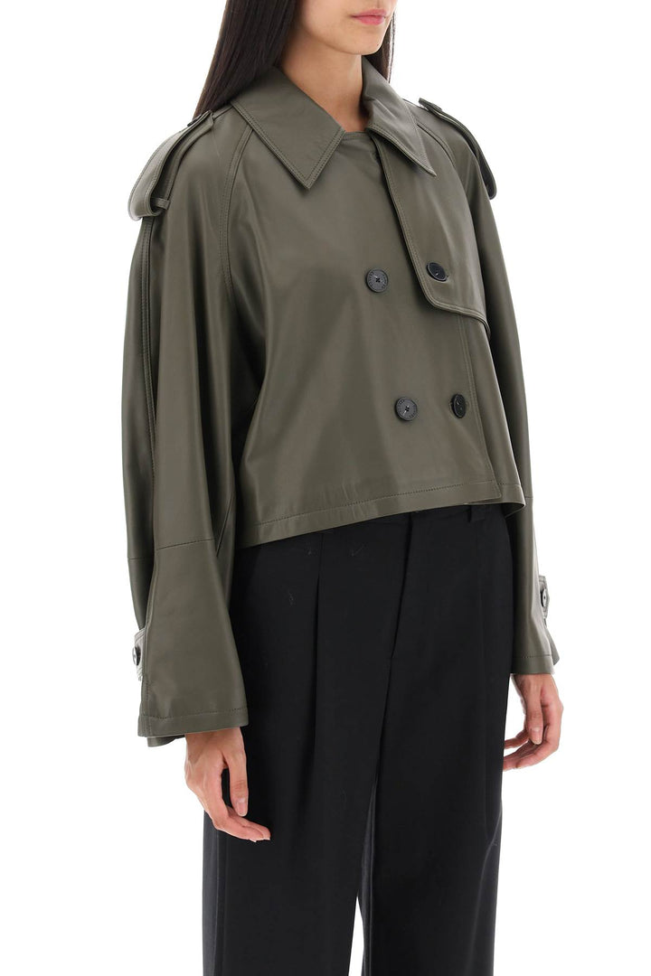 Cropped Trench Coat In Lamb Leather - Closed - Women