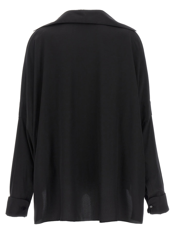 Crepe De Chine Shirt Shirt, Blouse Black