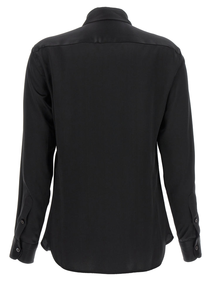 Satin Shirt Shirt, Blouse Black