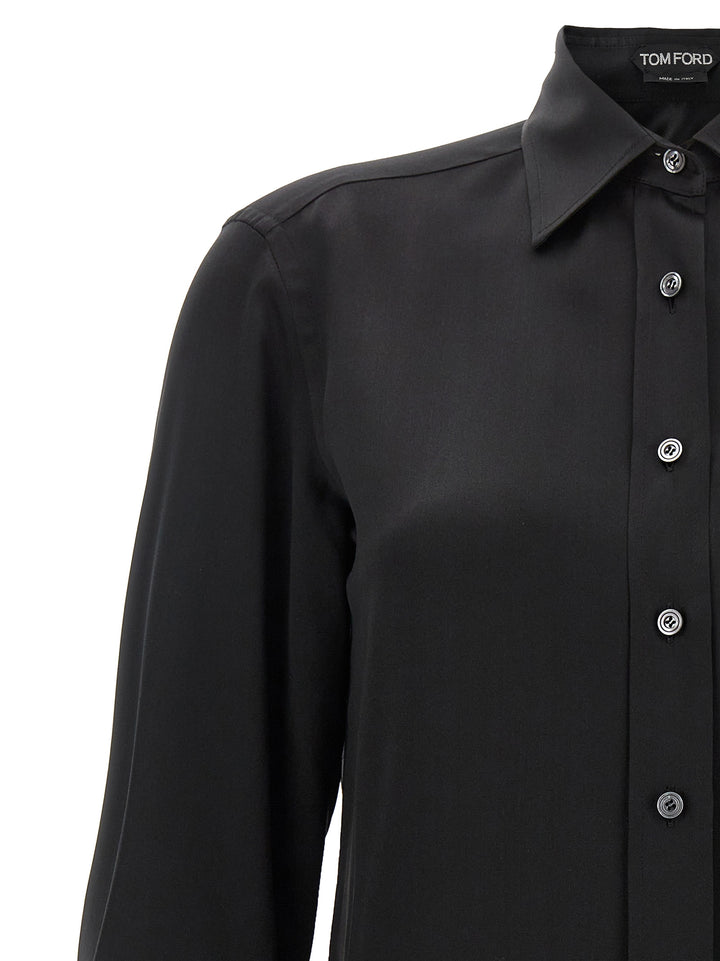 Satin Shirt Shirt, Blouse Black