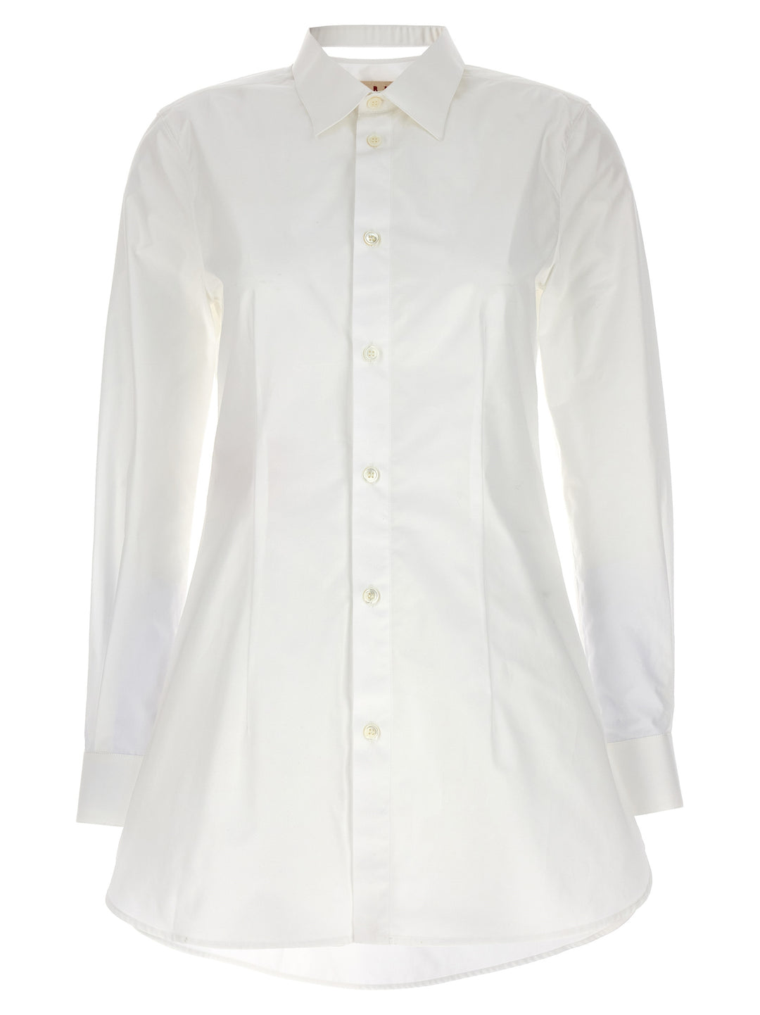 Cut-Out Collar Shirt Shirt, Blouse White