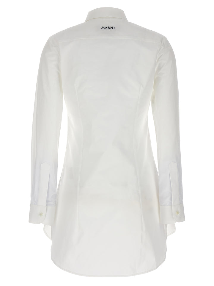 Cut-Out Collar Shirt Shirt, Blouse White