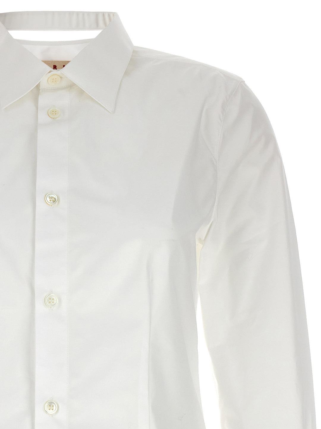 Cut-Out Collar Shirt Shirt, Blouse White