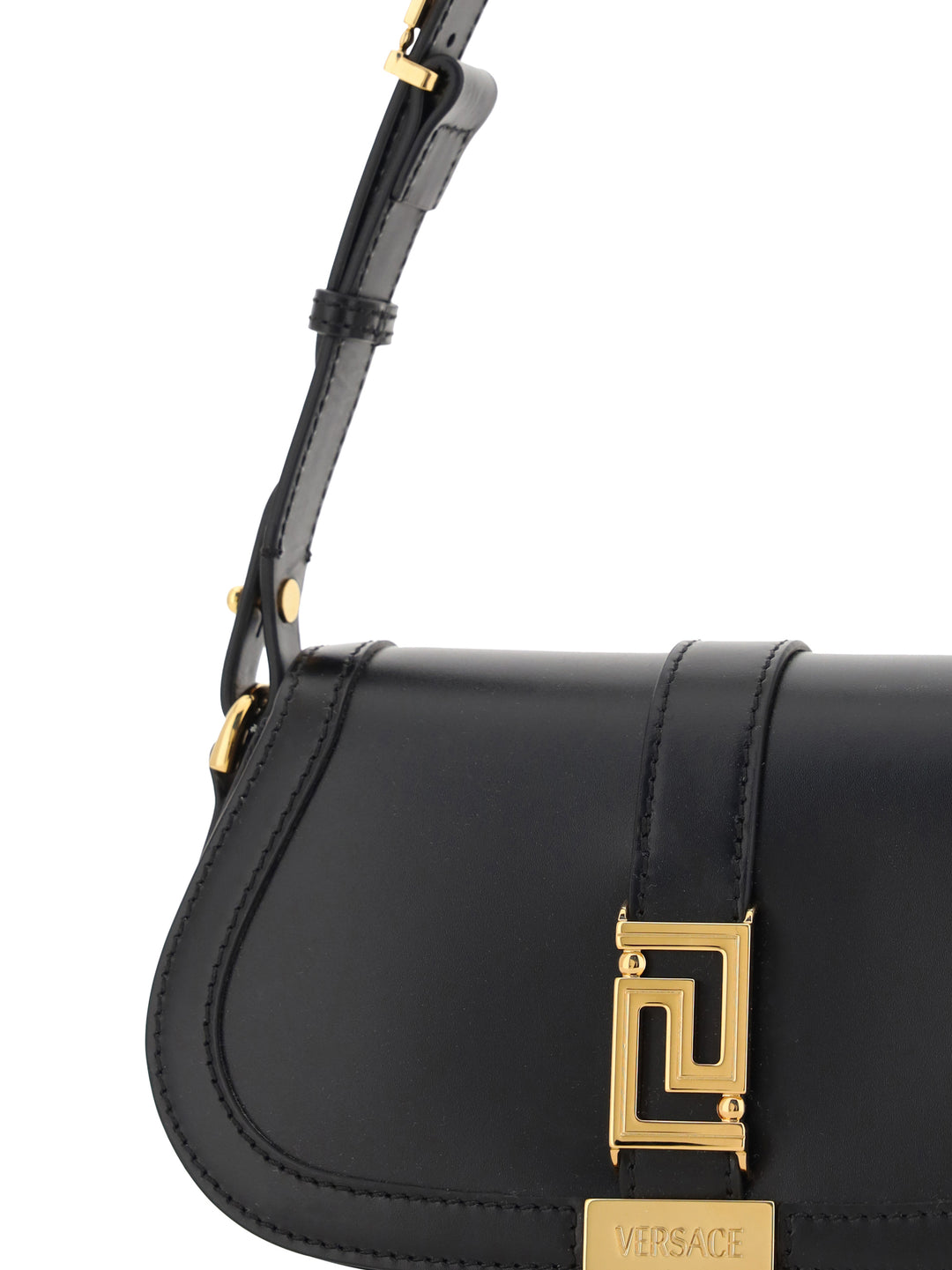 Leather shoulder bag with iconic La Greca detail