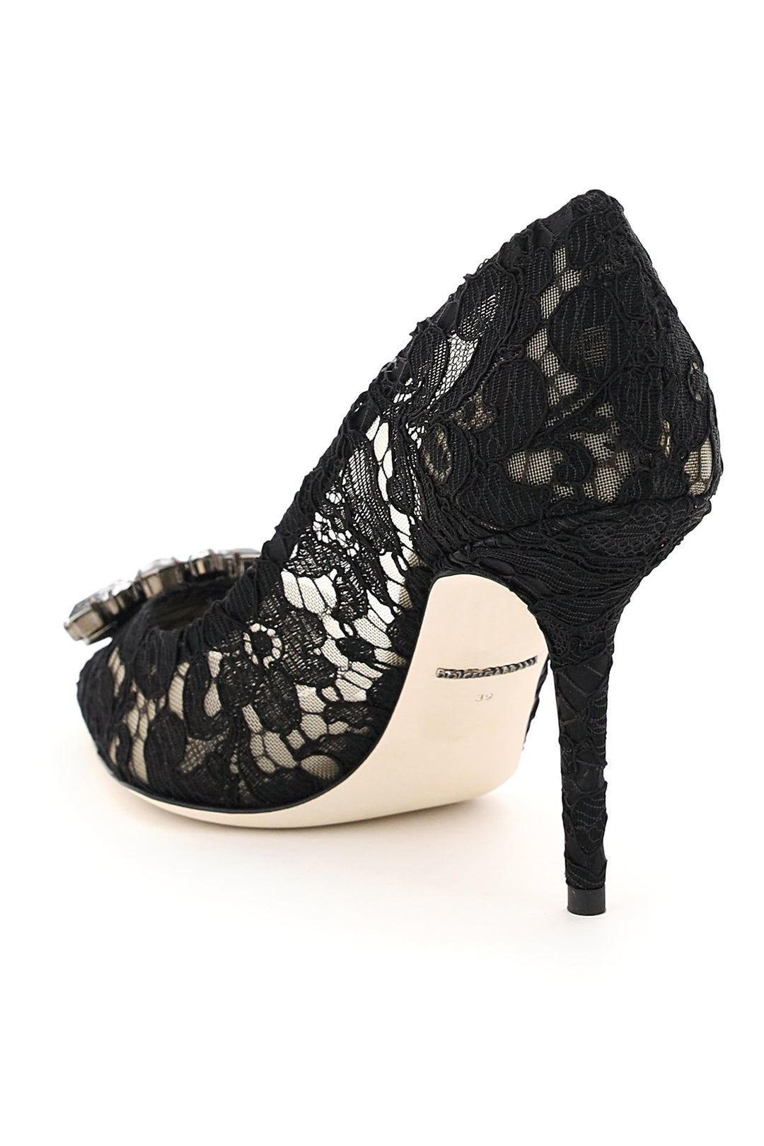 Lace Bellucci Pumps With Broche - Dolce & Gabbana - Women