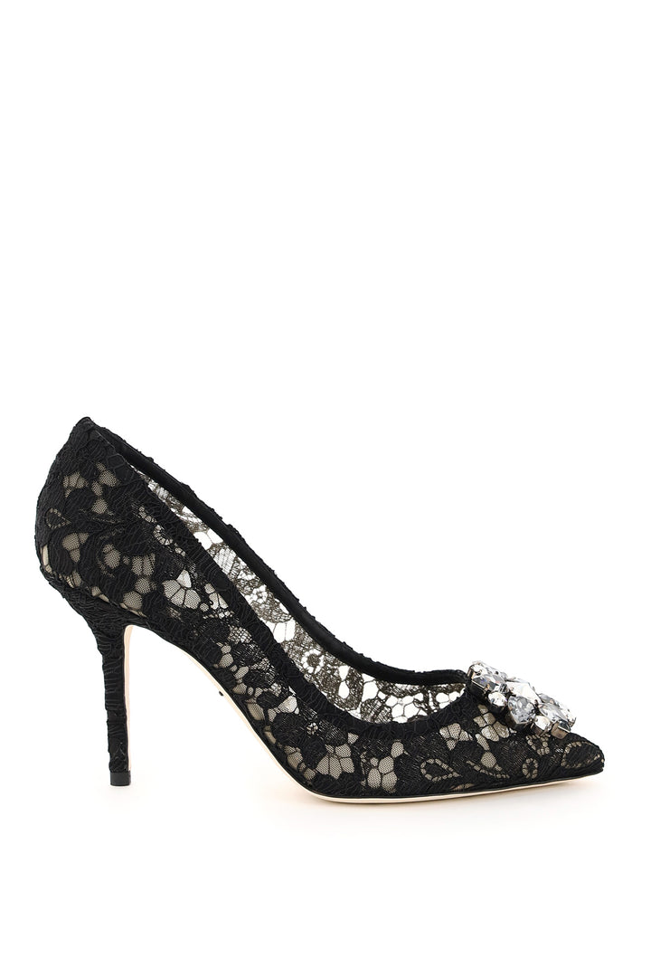 Lace Bellucci Pumps With Broche - Dolce & Gabbana - Women