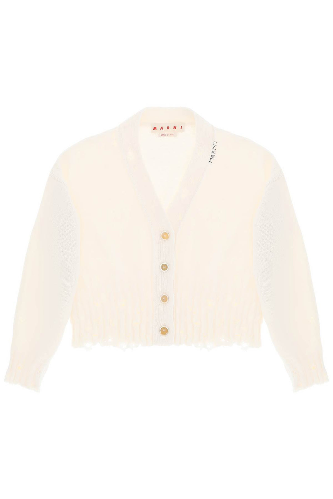 Destroyed Effect Cropped Cardigan - Marni - Women