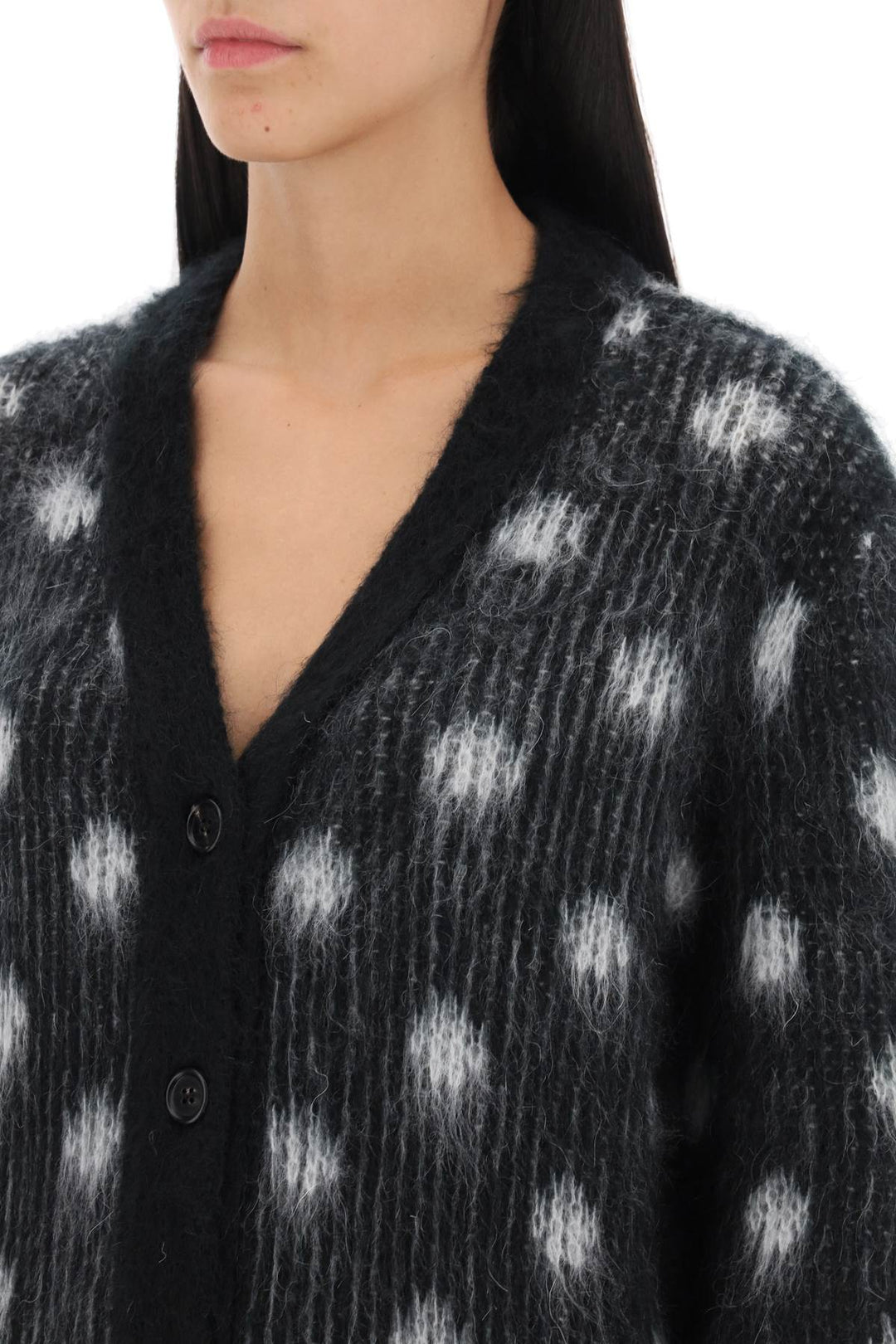 Brushed Polka Dot Cardigan - Marni - Women