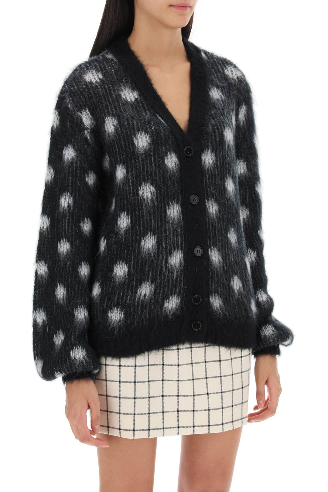 Brushed Polka Dot Cardigan - Marni - Women