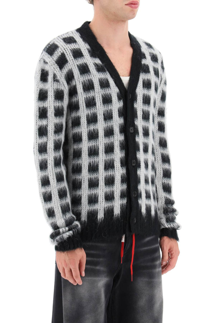 Brushed Yarn Cardigan With Check Pattern - Marni - Men