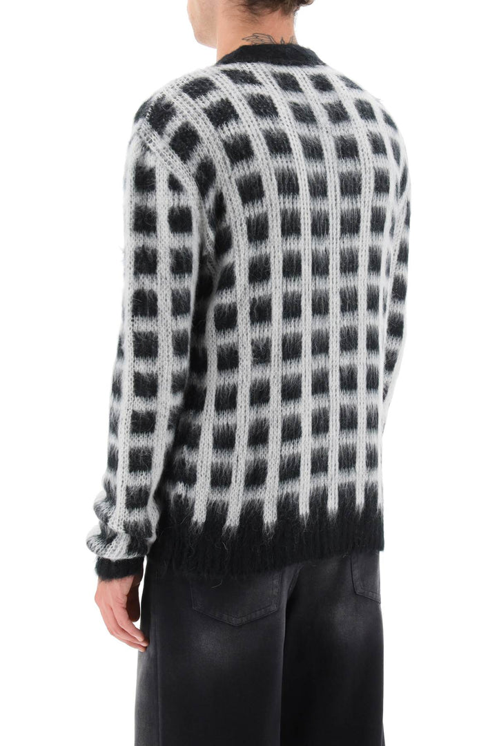 Brushed Yarn Cardigan With Check Pattern - Marni - Men