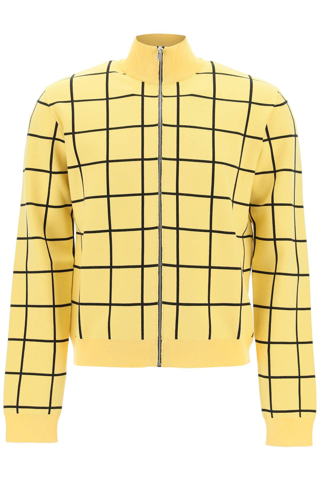 Zip Up Cardigan With Check Motif - Marni - Men