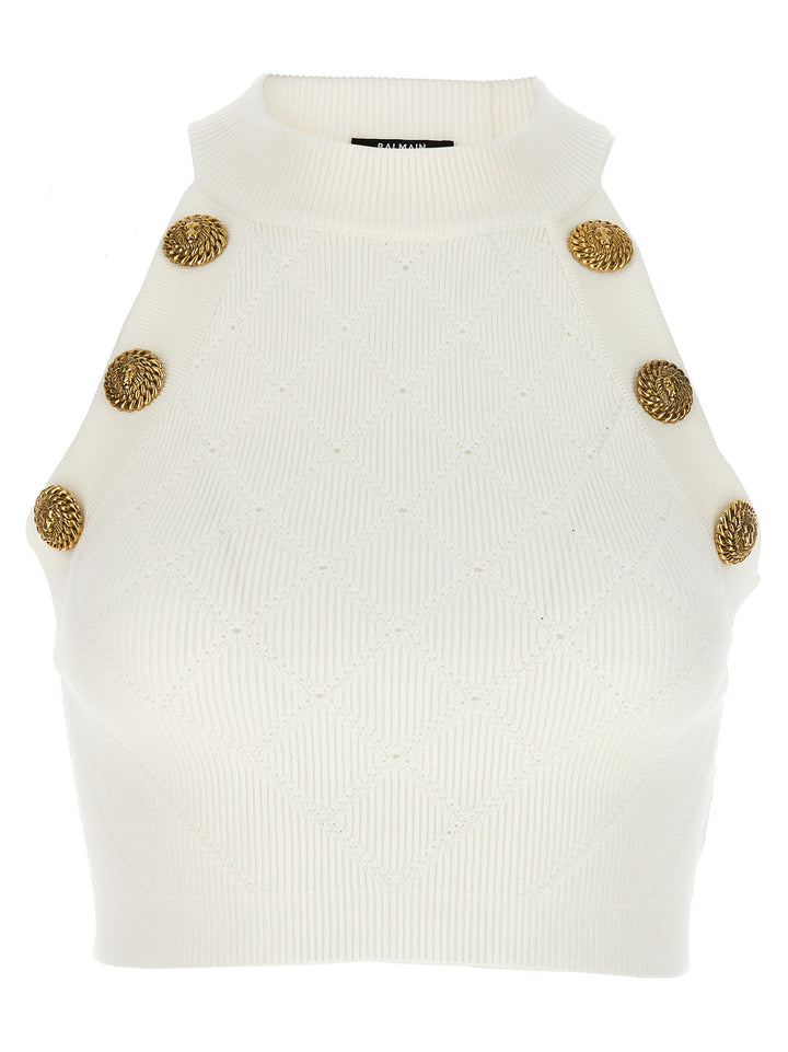 Logo Button Top Tops White