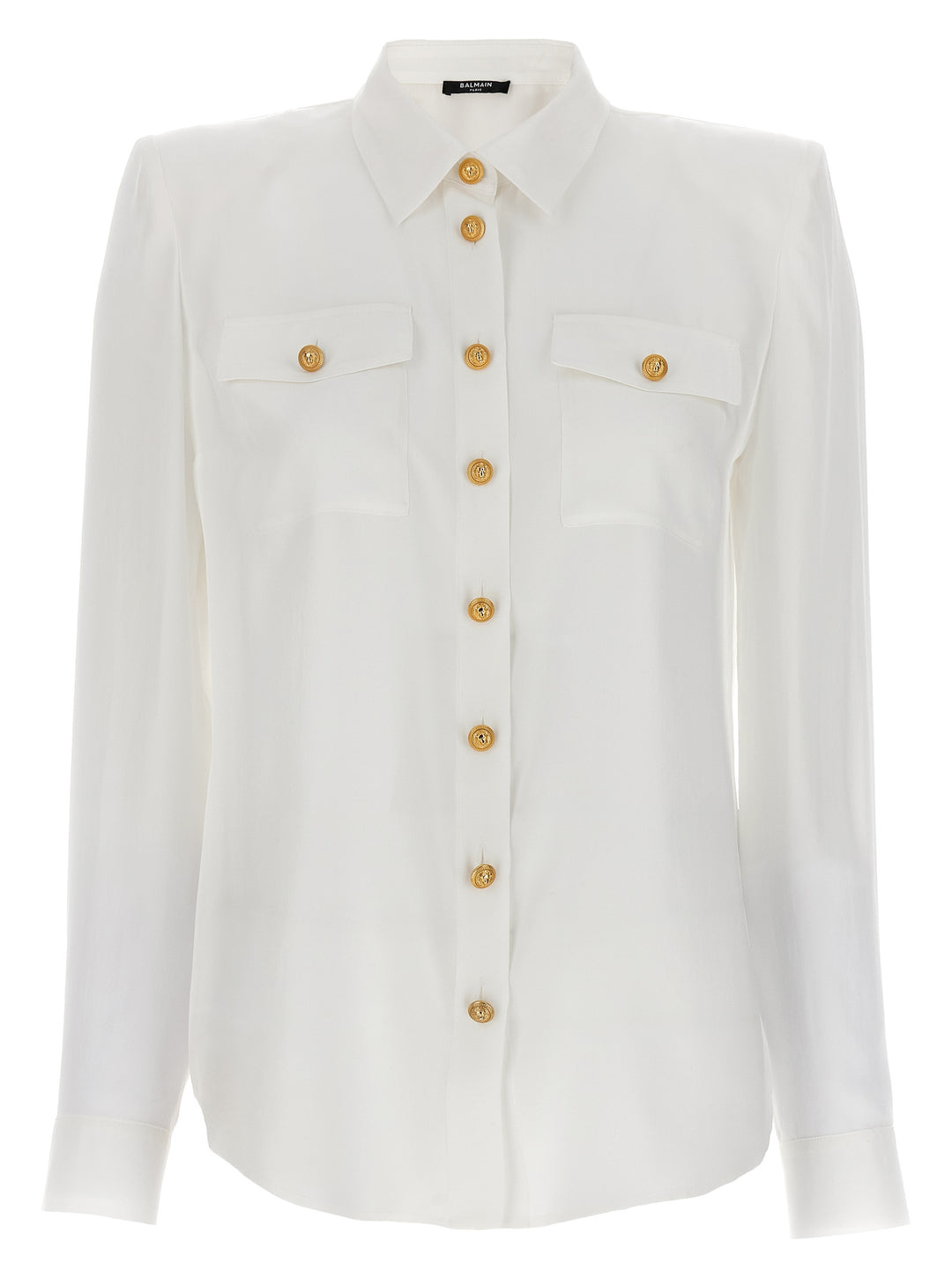 Logo Button Shirt Shirt, Blouse White