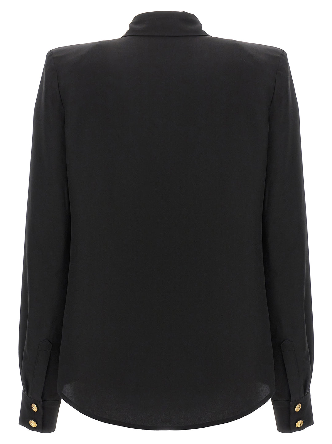 Logo Button Shirt Shirt, Blouse Black