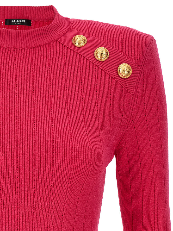 Logo Button Sweater Sweater, Cardigans Fuchsia