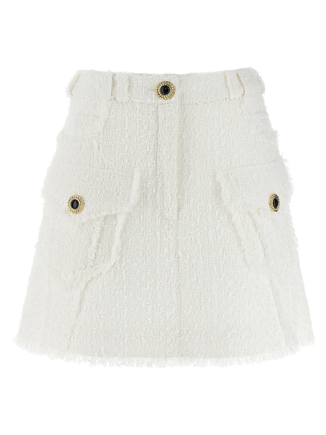 Tweed Mini Skirt Skirts White