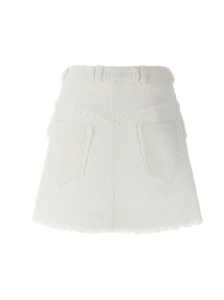 Tweed Mini Skirt Skirts White