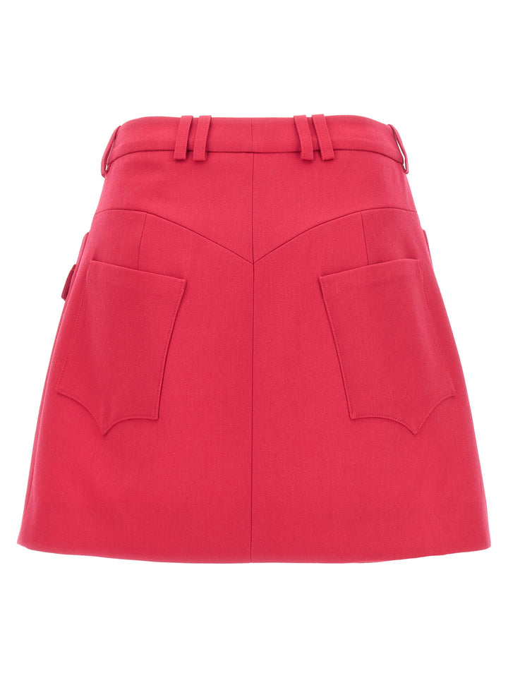 Logo Button Mini Skirt Skirts Fuchsia