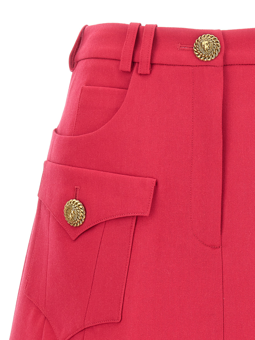 Logo Button Mini Skirt Skirts Fuchsia