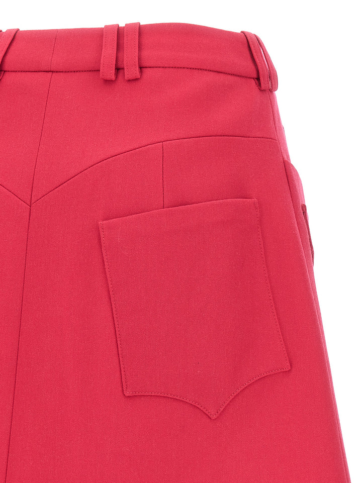 Logo Button Mini Skirt Skirts Fuchsia