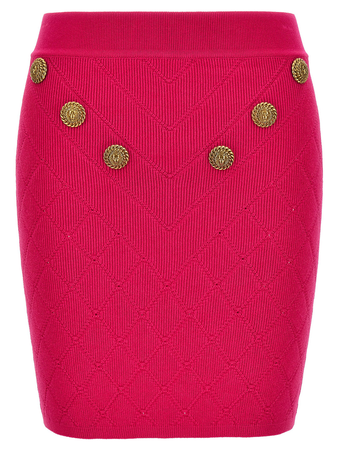 Logo Button Knitted Skirt Skirts Fuchsia