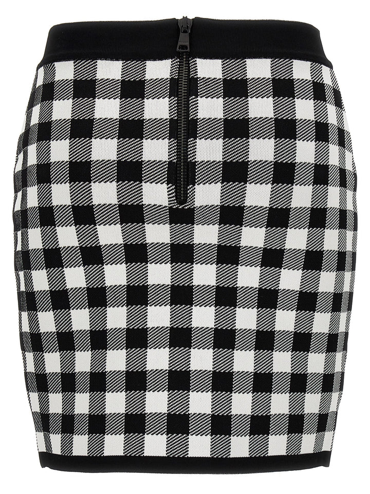 Logo Button Vichy Skirt Skirts White/Black