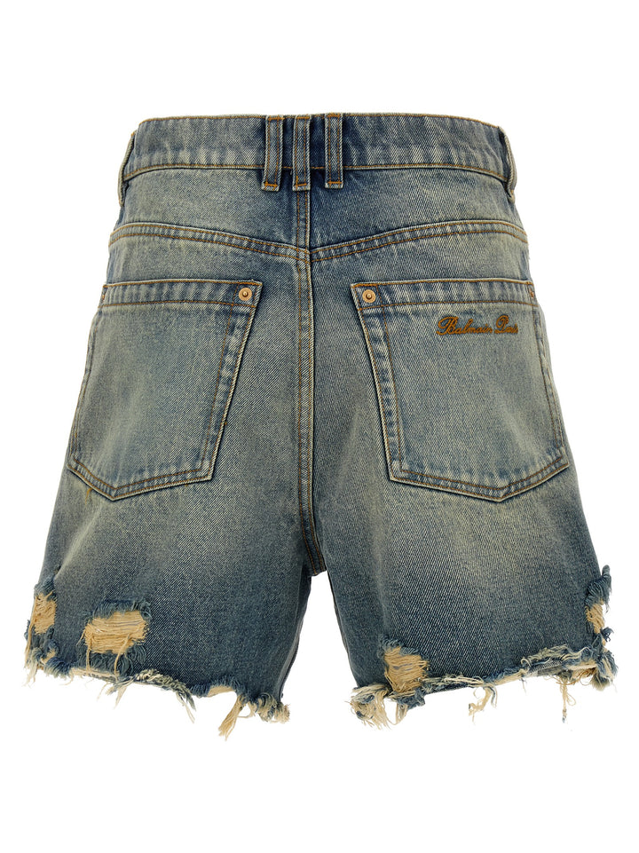 Vintage Denim Shorts Bermuda, Short Blue