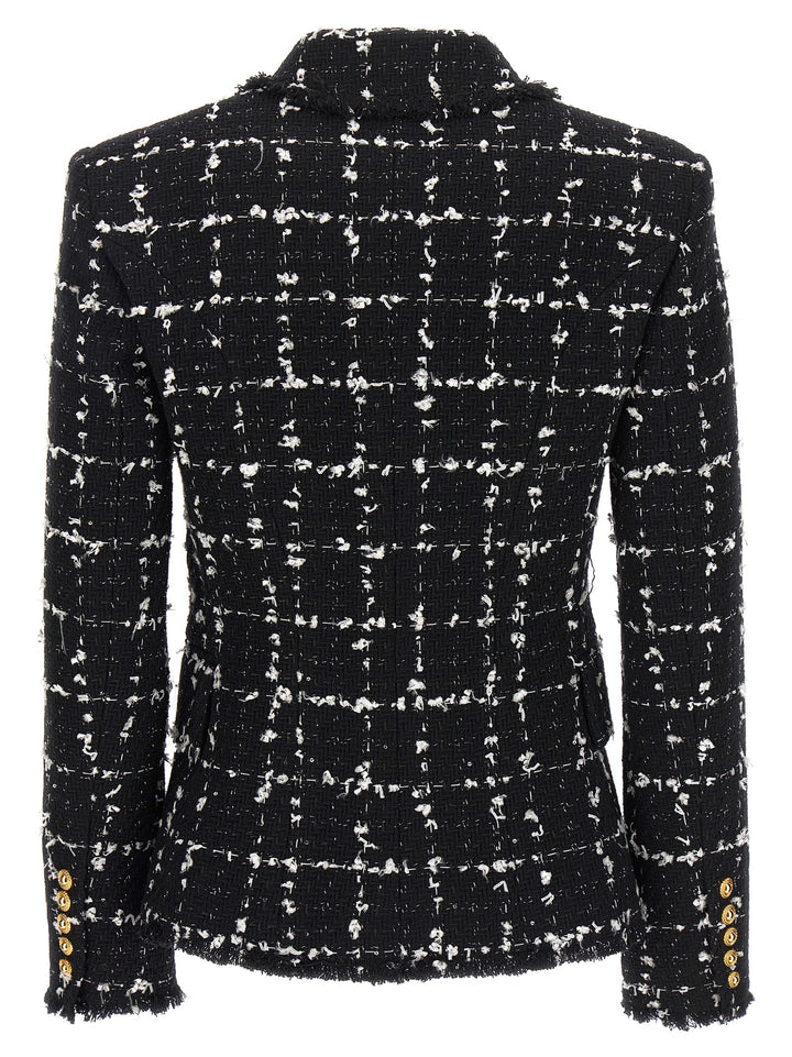 Tweed Double-Breasted Blazer Blazer And Suits White/Black