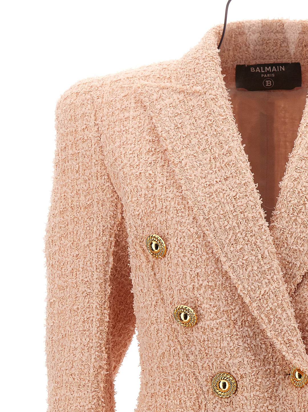 Tweed Double-Breasted Blazer Blazer And Suits Pink