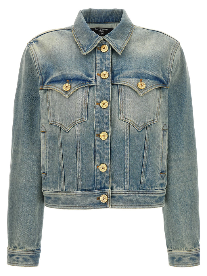 Vintage Denim Jacket Casual Jackets, Parka Light Blue