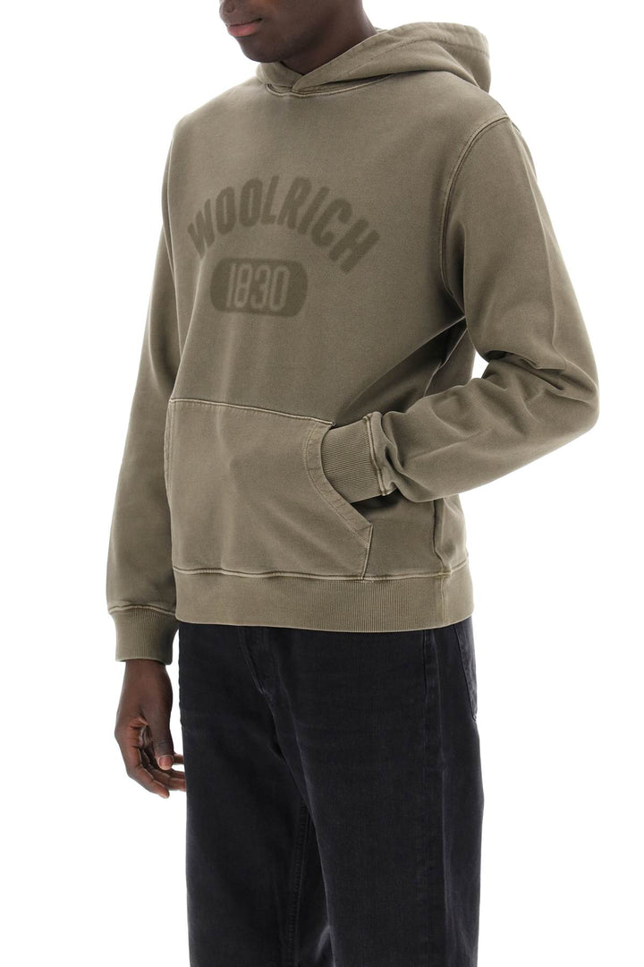 Felpa Con Cappuccio Logo Effetto Sbiadito - Woolrich - Men