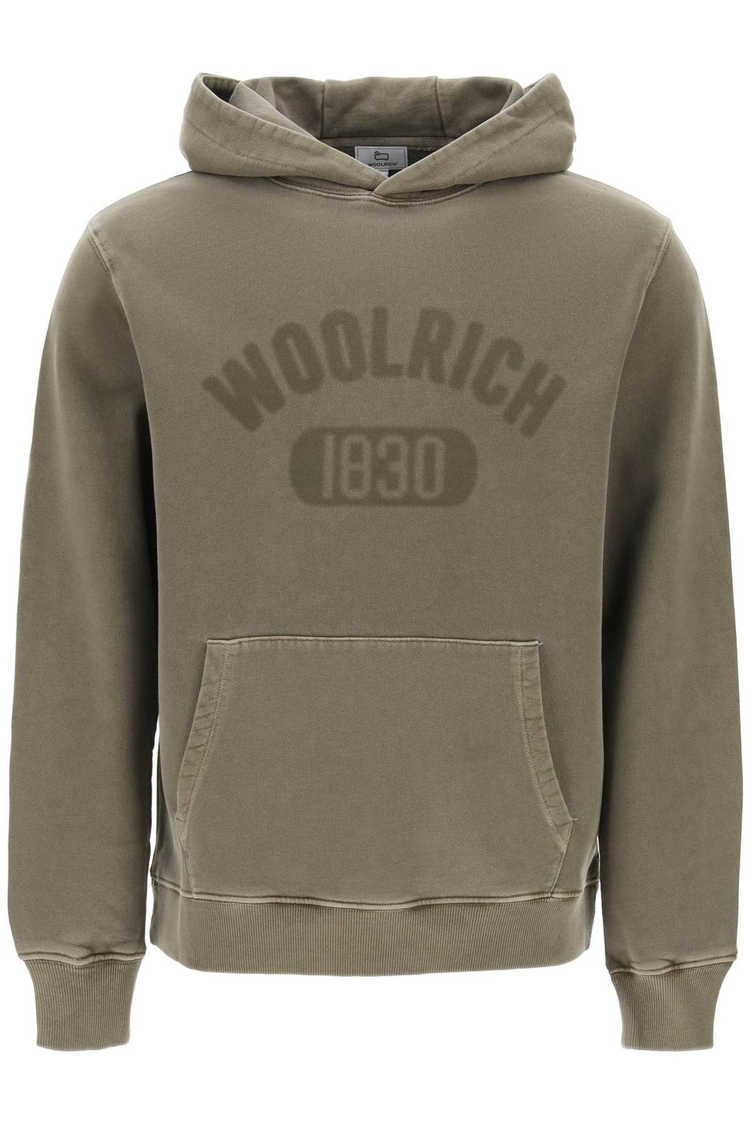 Felpa Con Cappuccio Logo Effetto Sbiadito - Woolrich - Men