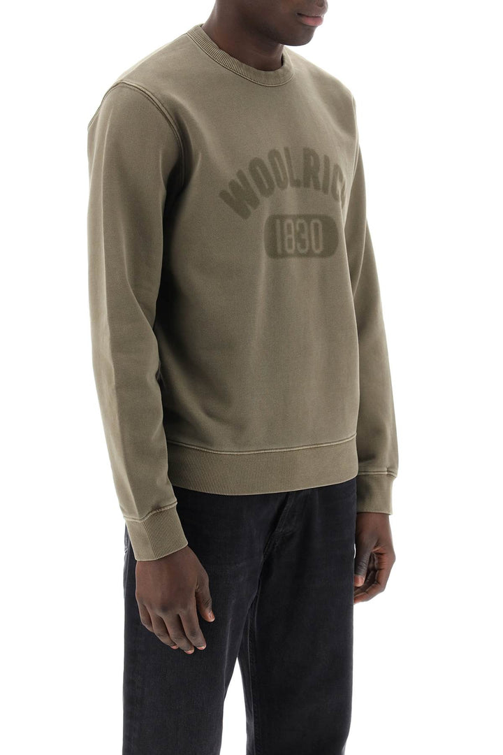 Felpa Girocollo Con Logo Effetto Sbiadito - Woolrich - Men