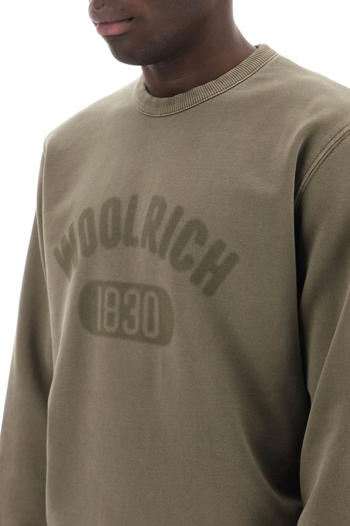 Felpa Girocollo Con Logo Effetto Sbiadito - Woolrich - Men