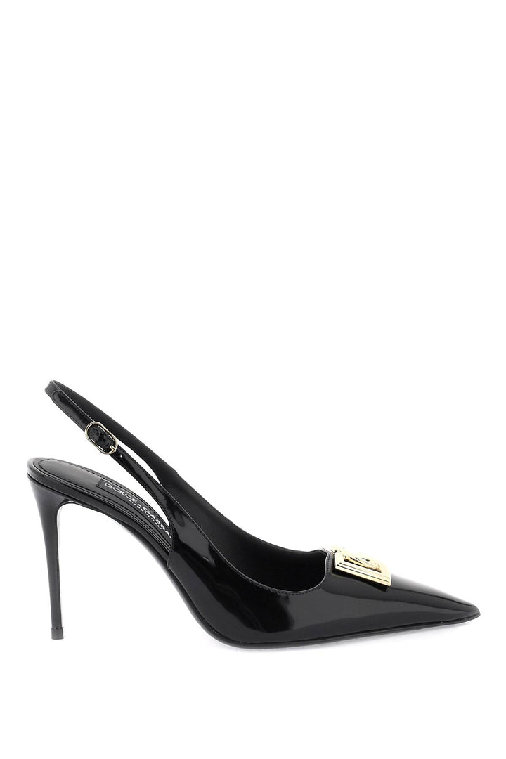 Glossy Leather Lollo Slingback Pumps - Dolce & Gabbana - Women