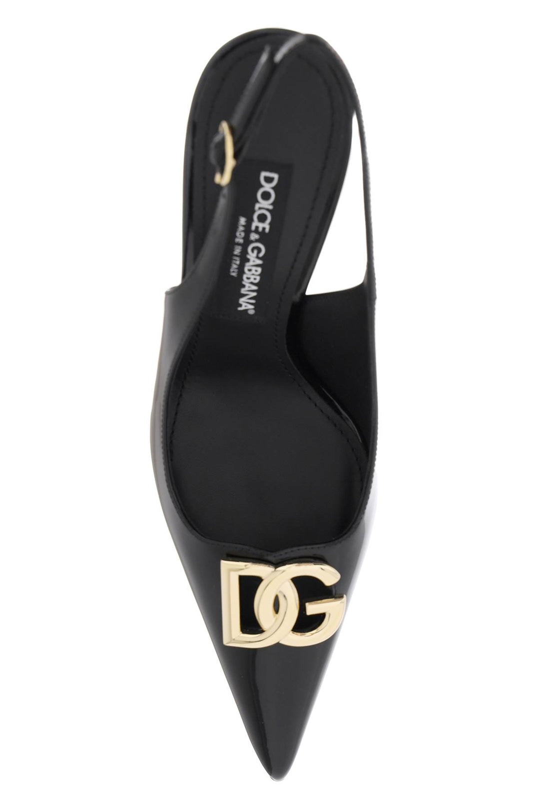 Glossy Leather Lollo Slingback Pumps - Dolce & Gabbana - Women