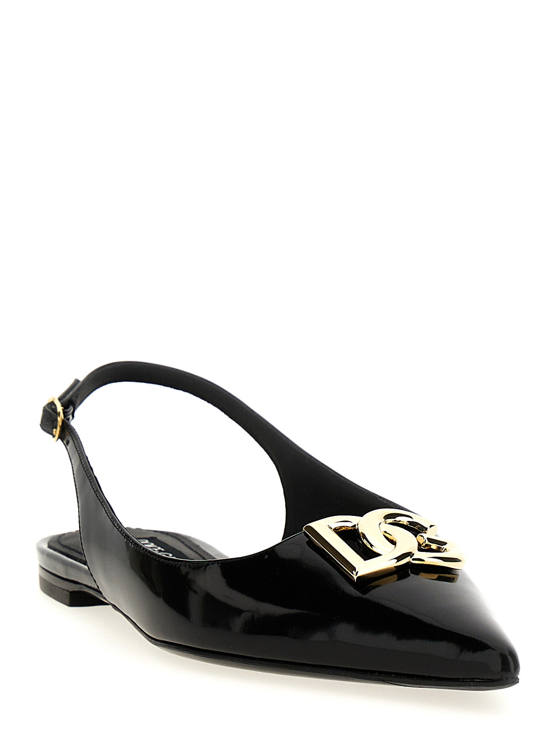 Logo Slingback Ballet Flats Flat Shoes Black