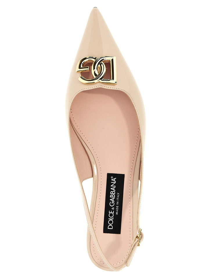 Logo Slingback Ballet Flats Flat Shoes Pink