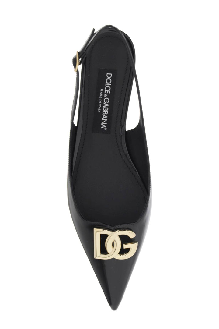 Slingback Ballet Flats With Dg Logo - Dolce & Gabbana - Women