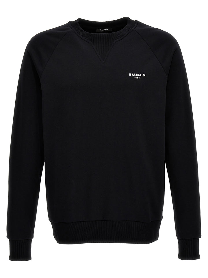 Flocked Logo Sweatshirt Black