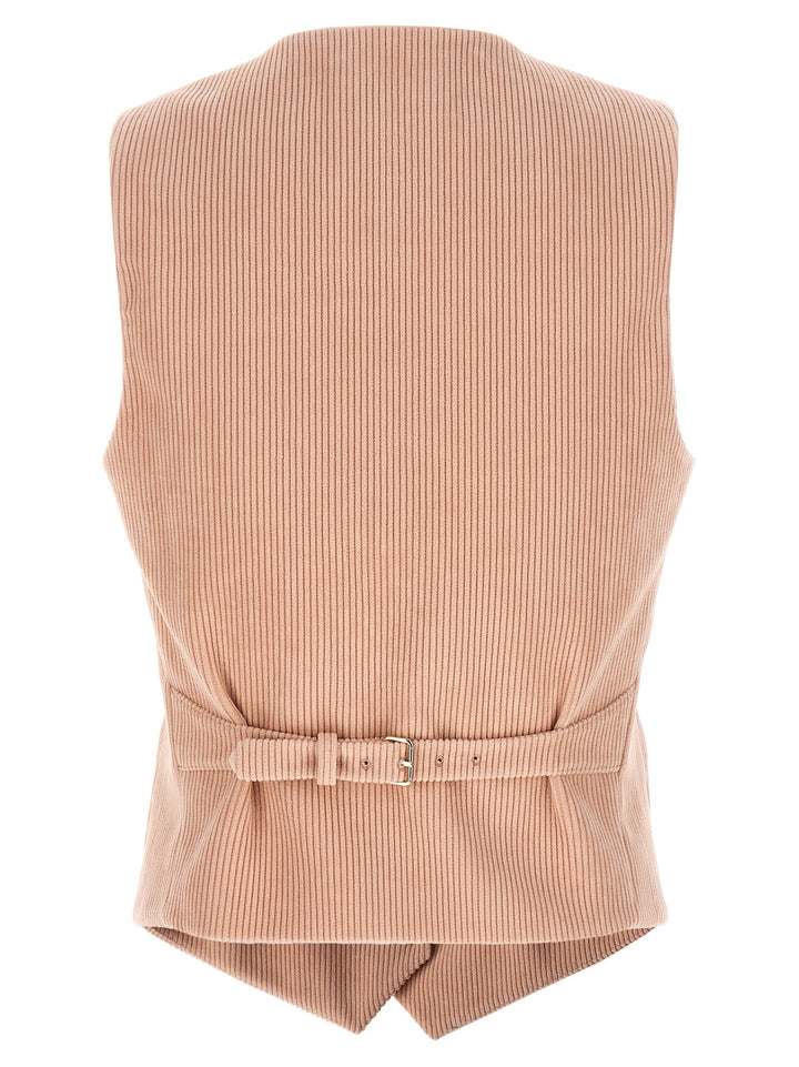 Corduroy Vest Gilet Pink