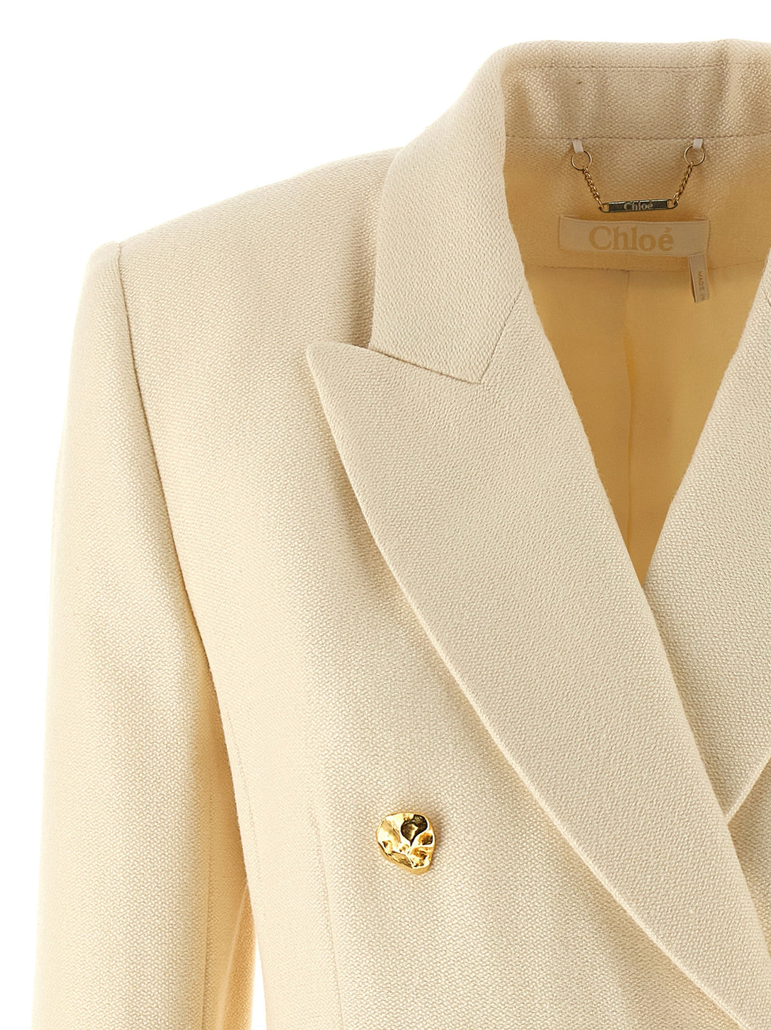 Tailored Double-Breasted Blazer Jackets White