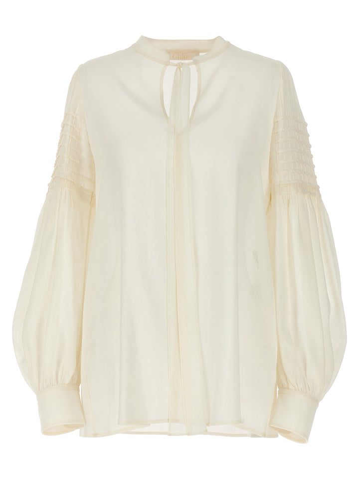 Pussy Bow Blouse Shirt, Blouse White